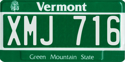 VT license plate XMJ716
