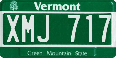 VT license plate XMJ717