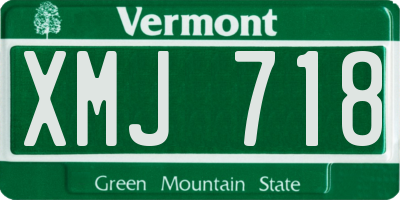 VT license plate XMJ718