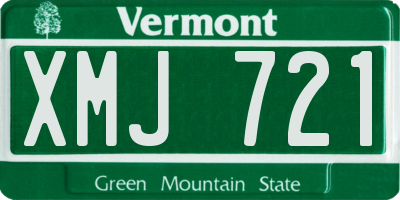 VT license plate XMJ721