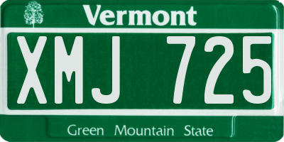 VT license plate XMJ725