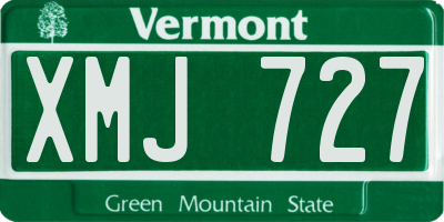 VT license plate XMJ727