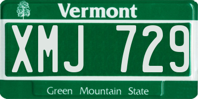 VT license plate XMJ729