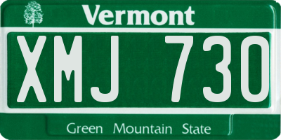 VT license plate XMJ730