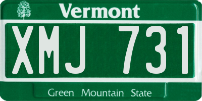 VT license plate XMJ731
