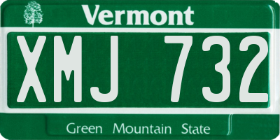 VT license plate XMJ732