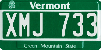 VT license plate XMJ733