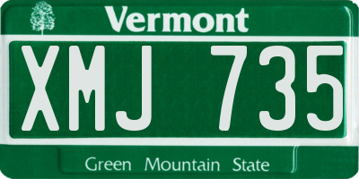 VT license plate XMJ735