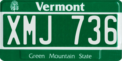 VT license plate XMJ736