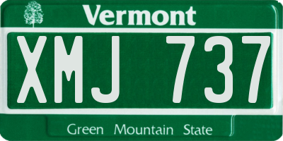 VT license plate XMJ737