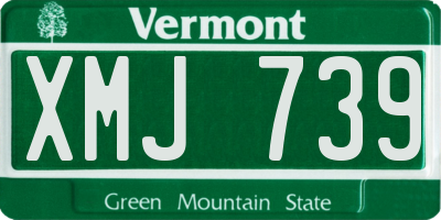 VT license plate XMJ739