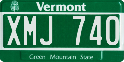 VT license plate XMJ740