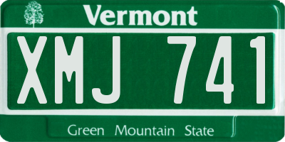 VT license plate XMJ741