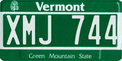 VT license plate XMJ744