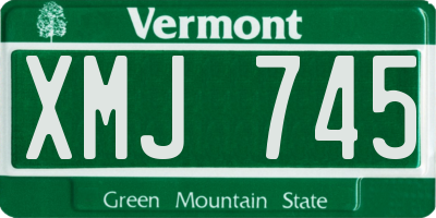 VT license plate XMJ745