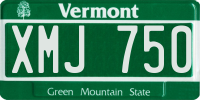 VT license plate XMJ750