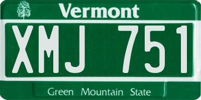 VT license plate XMJ751