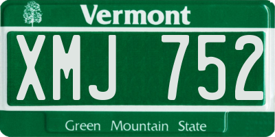 VT license plate XMJ752