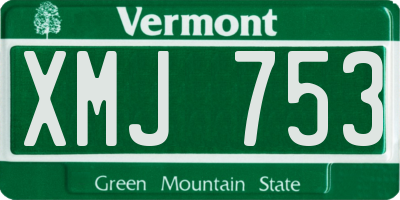 VT license plate XMJ753