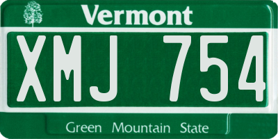 VT license plate XMJ754