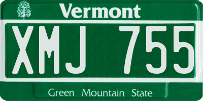 VT license plate XMJ755