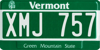 VT license plate XMJ757