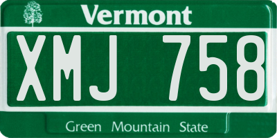 VT license plate XMJ758
