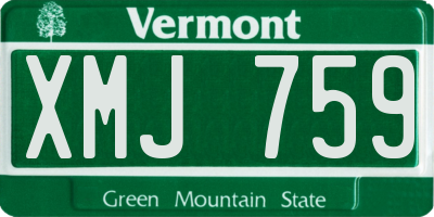 VT license plate XMJ759