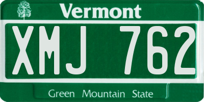 VT license plate XMJ762