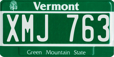 VT license plate XMJ763