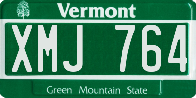 VT license plate XMJ764