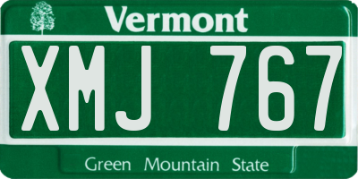 VT license plate XMJ767