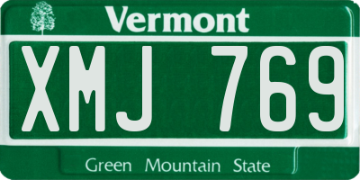 VT license plate XMJ769