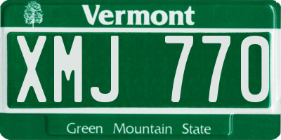 VT license plate XMJ770
