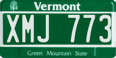 VT license plate XMJ773
