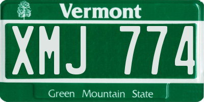 VT license plate XMJ774