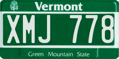 VT license plate XMJ778