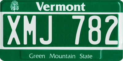 VT license plate XMJ782