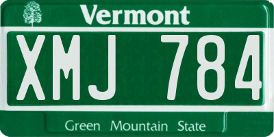 VT license plate XMJ784