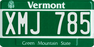 VT license plate XMJ785
