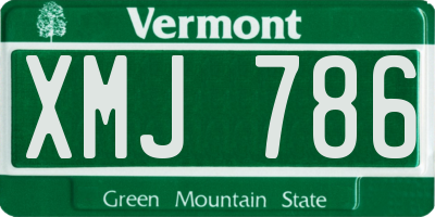 VT license plate XMJ786