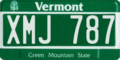 VT license plate XMJ787