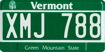 VT license plate XMJ788