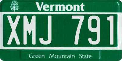 VT license plate XMJ791