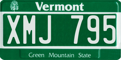 VT license plate XMJ795