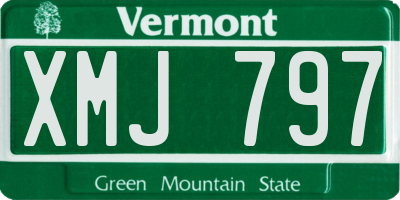 VT license plate XMJ797