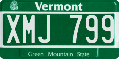 VT license plate XMJ799