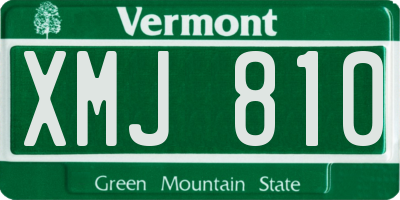 VT license plate XMJ810