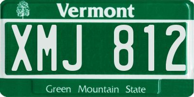 VT license plate XMJ812