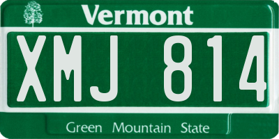 VT license plate XMJ814